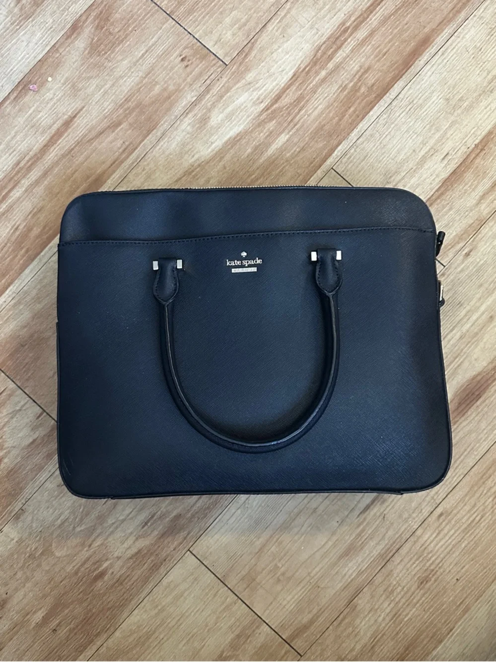 kate spade Black Saffiano Leather Laptop Tote